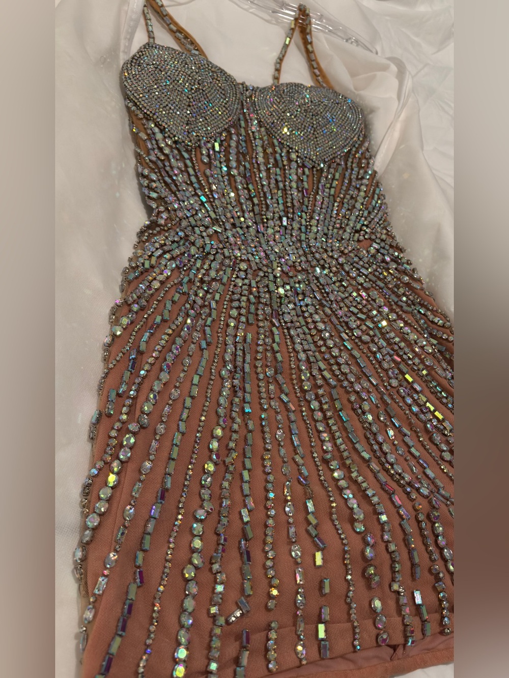 Portia & Scarlett Heart Neckline Embellished Mini Dress - Picture 9 of 11
